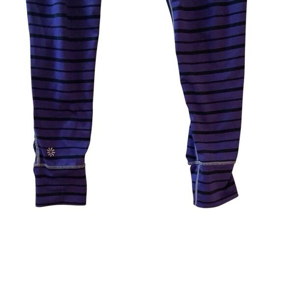 Athleta Purple Striped Ruched Reflective Yoga Gym Legging Jogger Womens Size S - Picture 4 of 10